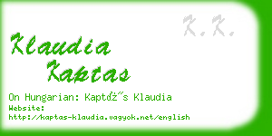 klaudia kaptas business card